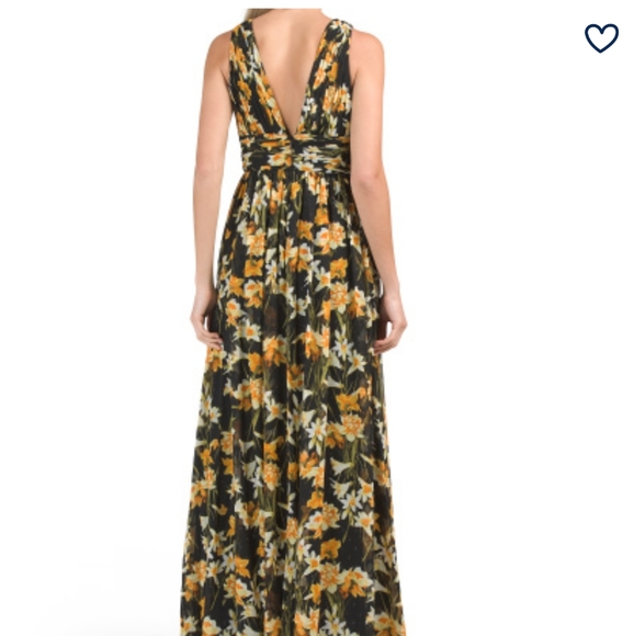 Long Floral Dress with Front Slit - 8 - Picture 2 of 7